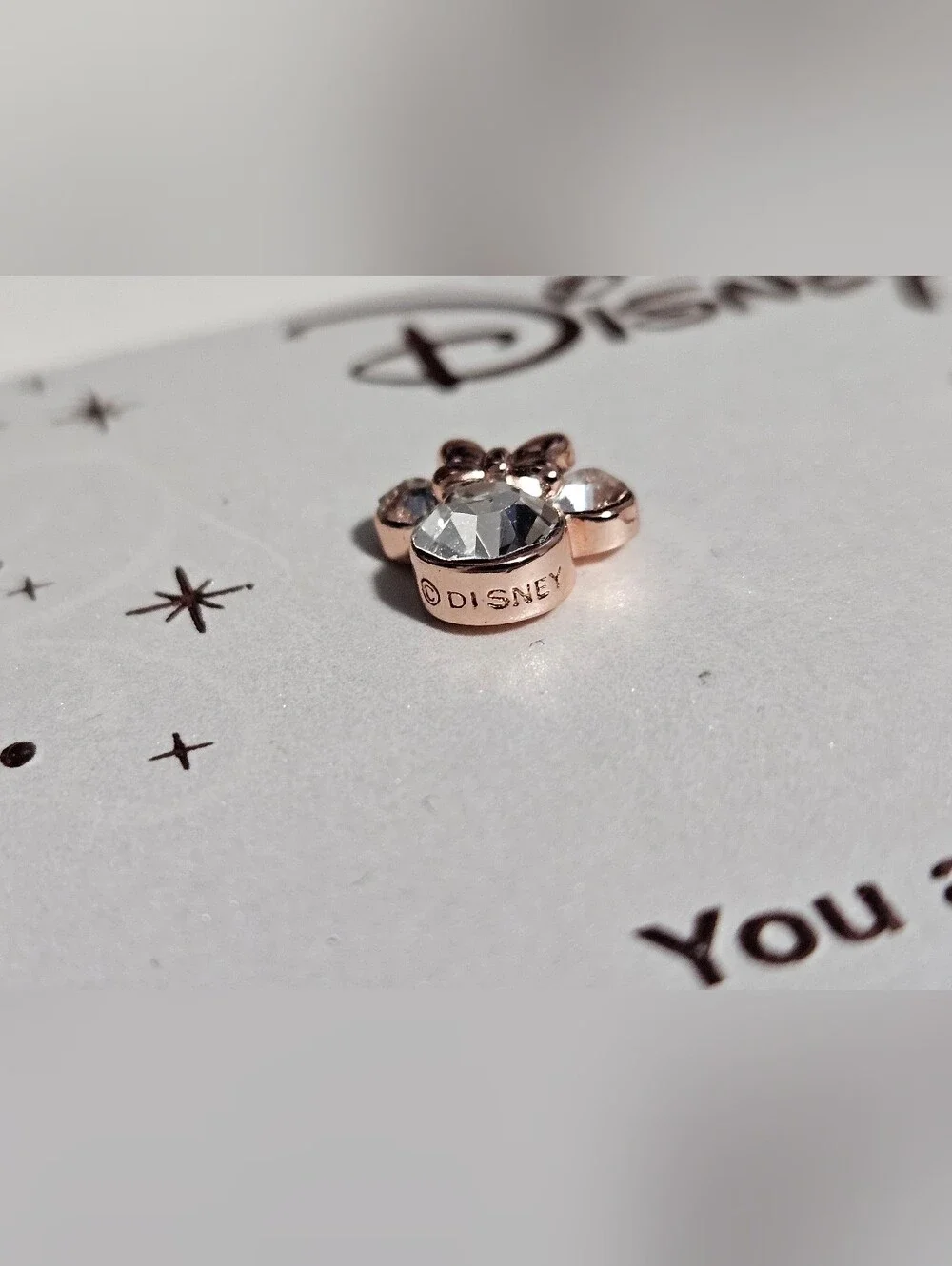 Disney Rose Gold Brass Plated Minnie Mouse Crystal Stud Earrings ✨️ New